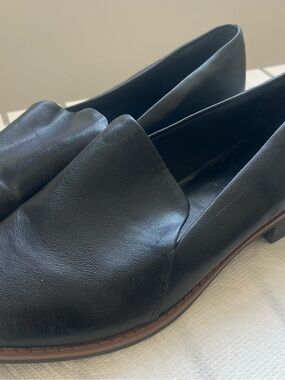 Classic Black Leather Women's Slip-On Loafers